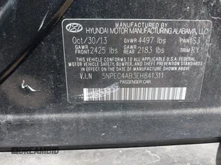 2014 Hyundai Sonata Limited with VIN 5NPEC4AB3EH841311, listed as a IAAI auction lot 42010642 with 148,558 mi miles and . Bid and sale history available at DreamBid. Image 9.