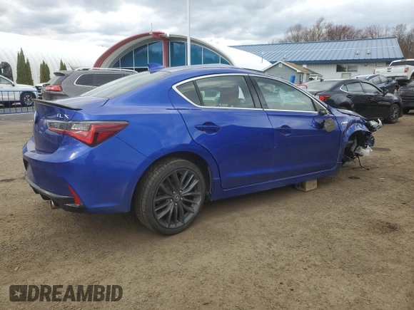 2022 Acura ILX w/Premium/A-Spec Package with VIN 19UDE2F84NA002607, listed as a Copart auction lot 52875145 with 107,612 mi miles and Clean Title. Bid and sale history available at carsss.com. Image 3.