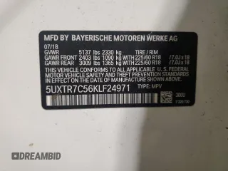 2019 BMW X3 sDrive30i with VIN 5UXTR7C56KLF24971, listed as a Copart auction lot 43018555 with 101,039 mi miles and Salvage Title. Bid and sale history available at carsss.com. Image 12.