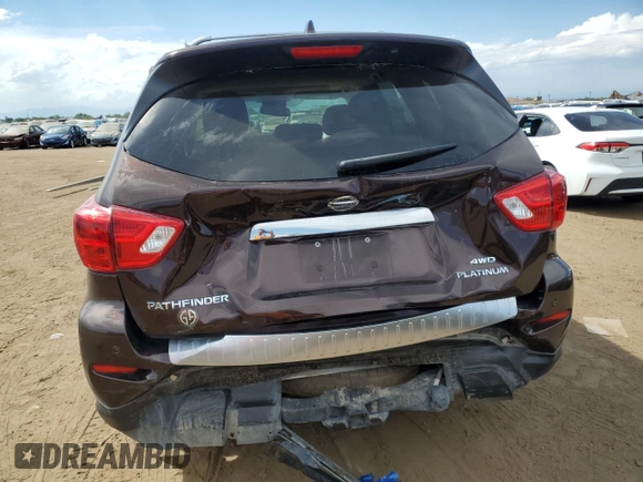 2020 Nissan Pathfinder Platinum with VIN 5N1DR2DM3LC629167, listed as a Copart auction lot 71132664 with 46,213 mi miles and Salvage Title. Bid and sale history available at carsss.com. Image 6.