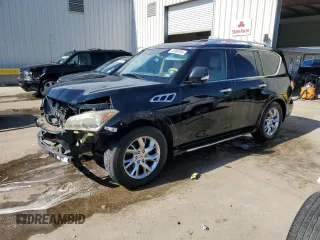 2011 Infiniti QX56 8-passenger with VIN JN8AZ2NC4B9302855, listed as a Copart auction lot 72986764 with 171,390 mi miles and Salvage Title. Bid and sale history available at carsss.com. Image 1.