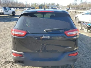 2017 Jeep Cherokee Sport with VIN 1C4PJLAB6HD231650, listed as a Copart auction lot 45151455 with 104,243 mi miles and Salvage Title. Bid and sale history available at carsss.com. Image 6.