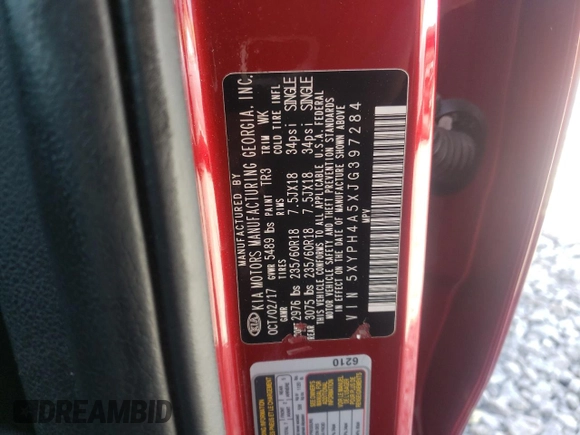 2018 Kia Sorento EX with VIN 5XYPH4A5XJG397284, listed as a Copart auction lot 48221915 with Not Provided miles and Salvage Title. Bid and sale history available at DreamBid. Image 13.