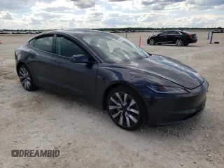 2025 Tesla Model 3 Long Range with VIN 5YJ3E1EA2SF995505, listed as a Copart auction lot 56682745 with 783 mi miles and Salvage title. Bid and sale history available at DreamBid. Image 4.