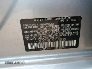 2023 Subaru Crosstrek Limited с VIN JF2GTHMC7P8330630, выставлен на аукционе Copart как лот 59152055 с пробегом 25 552 миль миль и Списание • Salvage title. История ставок и продаж доступна на DreamBid. Изображение 14.