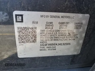 2018 Chevrolet Bolt EV Premier with VIN 1G1FX6S0XJ4132305, listed as a Copart auction lot 43980775 with 73,898 mi miles and Salvage Title. Bid and sale history available at carsss.com. Image 12.