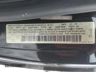 2009 Volkswagen Beetle S с VIN 3VWPG31C99M511640, выставлен на аукционе Copart как лот 44953095 с пробегом 154 694 миль миль и Списание • Salvage title. История ставок и продаж доступна на DreamBid. Изображение 12.