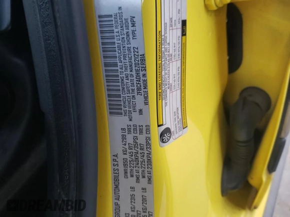 2014 FIAT 500L Trekking with VIN ZFBCFADH1EZ021222, listed as a Copart auction lot 42231435 with 87,574 mi miles and Salvage Title. Bid and sale history available at carsss.com. Image 12.