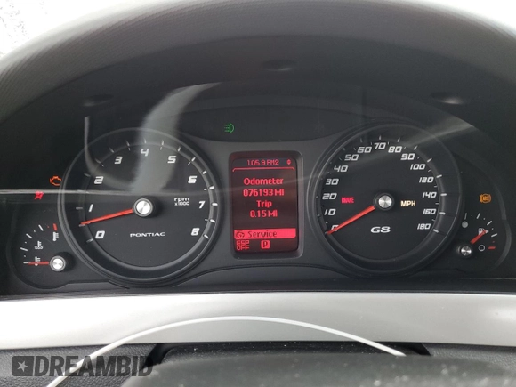 2009 Pontiac G8 GT with VIN 6G2EC57Y19L215038, listed as a Copart auction lot 53967125 with 76,193 mi miles and Salvage Title. Bid and sale history available at carsss.com. Image 9.