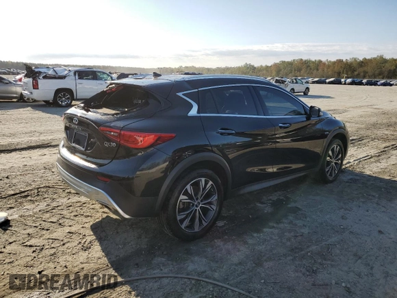 2018 Infiniti QX30 Luxury with VIN SJKCH5CR4JA056321, listed as a Copart auction lot 76099664 with 56,537 mi miles and Salvage Title. Bid and sale history available at DreamBid. Image 3.