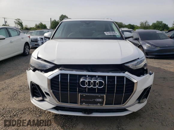 2022 Audi Q3 S line Premium with VIN WA1DECF36N1129233, listed as a Copart auction lot 57403645 with 27,837 mi miles and Salvage title. Bid and sale history available at DreamBid. Image 5.