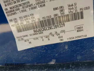 2019 Ford EcoSport SE with VIN MAJ6S3GL2KC289329, listed as a IAAI auction lot 40582909 with 82,156 mi miles and . Bid and sale history available at DreamBid. Image 9.