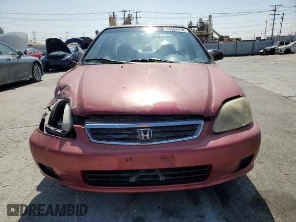 1999 Honda Civic LX with VIN 1HGEJ6670XL002593, listed as a Copart auction lot 68564474 with 255,621 mi miles and Salvage Title. Bid and sale history available at carsss.com. Image 5.