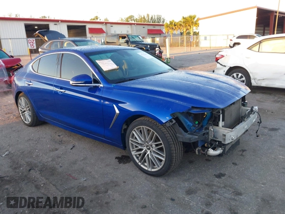 2021 Genesis G70 2.0T with VIN KMTG64LA9MU067141, listed as a IAAI auction lot 41757645 with 58,204 mi miles. Bid and sale history available at carsss.com. Image 1.