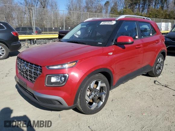 2023 Hyundai Venue SEL with VIN KMHRC8A34PU241077, listed as a Copart auction lot 45915435 with 45,840 mi miles and Salvage Title. Bid and sale history available at DreamBid. Image 1.