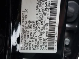 2024 Honda Civic EX-L z VIN 19XFL1H74RE001908, wystawiony jako Copart lot #79726054 z przebiegiem 30 683 mil mil oraz Szkoda całkowita • Salvage title. Historia ofert i sprzedaży dostępna na DreamBid. Obrazek 13.