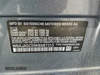 2019 BMW 5 Series 530i z VIN WBAJA5C59KBX87315, wystawiony jako Copart lot #58431155 z przebiegiem 21 667 mil mil oraz Szkoda całkowita • Salvage title. Historia ofert i sprzedaży dostępna na DreamBid. Obrazek 13.