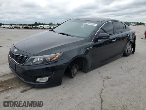 2015 Kia Optima LX z VIN 5XXGM4A78FG439623, wystawiony jako Copart lot #56041285 z przebiegiem 185 636 mil mil oraz Czysty tytuł • Clean title. Historia ofert i sprzedaży dostępna na DreamBid. Obrazek 1.