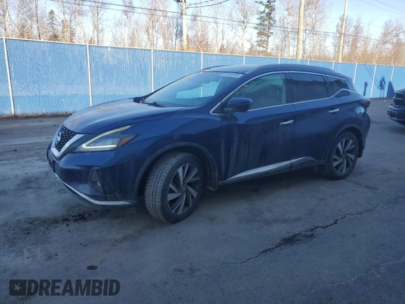 2022 Nissan Murano SL z VIN 5N1AZ2CS0NC119008, wystawiony jako Copart lot #52104105 z przebiegiem 51 651 mil mil oraz Szkoda całkowita • Salvage title. Historia ofert i sprzedaży dostępna na DreamBid. Obrazek 1.