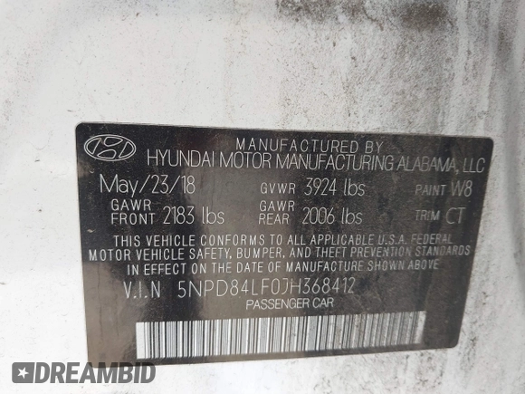 2018 Hyundai Elantra SEL with VIN 5NPD84LF0JH368412, listed as a IAAI auction lot 41823425 with 81,832 mi miles and . Bid and sale history available at DreamBid. Image 9.