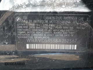 2008 BMW 3 Series 335xi with VIN WBAVD53538A252567, listed as a IAAI auction lot 41821335 with 134,832 mi miles. Bid and sale history available at carsss.com. Image 9.