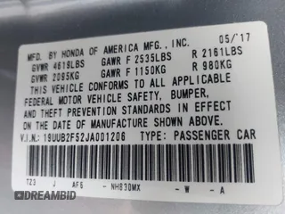 2018 Acura TLX Technology z VIN 19UUB2F52JA001206, wystawiony jako IAAI lot #41498575 z przebiegiem 83 823 mil mil oraz . Historia ofert i sprzedaży dostępna na DreamBid. Obrazek 9.