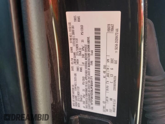 2018 Ford F-150 XL with VIN 1FTFW1E58JFB99171, listed as a Copart auction lot 58036525 with 125,390 mi miles and Salvage title. Bid and sale history available at DreamBid. Image 12.
