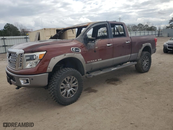 2016 Nissan Titan XD PRO-4X with VIN 1N6BA1F44GN509914, listed as a Copart auction lot 44417905 with 0 mi miles and Salvage Title. Bid and sale history available at carsss.com. Image 1.
