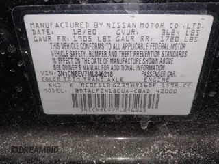 2021 Nissan Versa SV with VIN 3N1CN8EV7ML846218, listed as a IAAI auction lot 41636163 with 72,918 mi miles and . Bid and sale history available at carsss.com. Image 9.