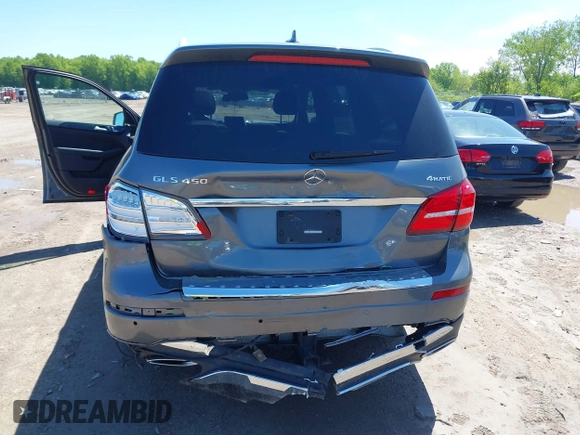 2019 Mercedes-Benz GLS 450 with VIN 4JGDF6EE9KB226581, listed as a IAAI auction lot 42242308 with 80,616 mi miles and . Bid and sale history available at DreamBid. Image 6.