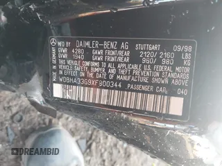1999 Mercedes-Benz C z VIN WDBHA33G9XF800344, wystawiony jako IAAI lot #41528977 z przebiegiem Nie podano mil oraz . Historia ofert i sprzedaży dostępna na DreamBid. Obrazek 9.