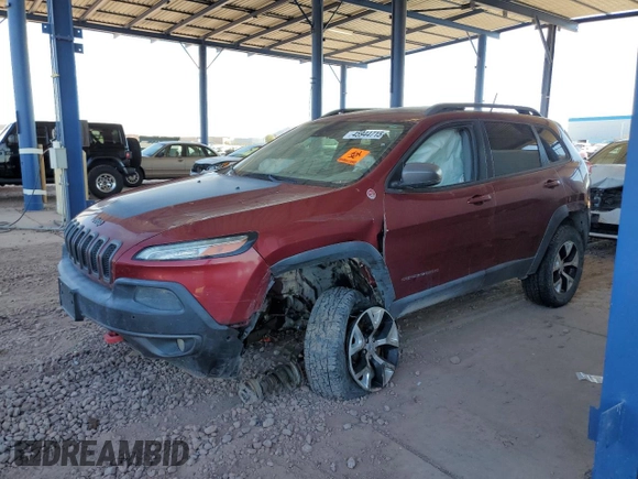 2014 Jeep Cherokee Trailhawk z VIN 1C4PJMBS3EW273505, wystawiony jako Copart lot #53921475 z przebiegiem 164 231 mil mil oraz Szkoda całkowita • Salvage title. Historia ofert i sprzedaży dostępna na DreamBid. Obrazek 1.