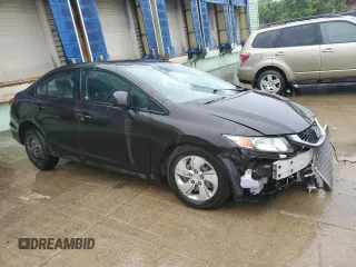 2013 Honda Civic LX z VIN 2HGFB2F52DH601075, wystawiony jako Copart lot #58512845 z przebiegiem Nie podano mil oraz Szkoda całkowita • Salvage title. Historia ofert i sprzedaży dostępna na DreamBid. Obrazek 4.