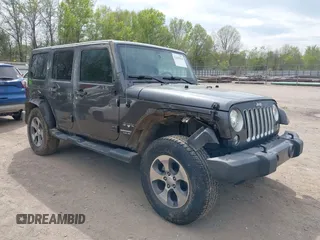 2017 Jeep Wrangler Unlimited Sahara with VIN 1C4BJWEGXHL595724, listed as a IAAI auction lot 42018264 with 95,948 mi miles. Bid and sale history available at carsss.com. Image 1.