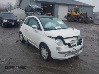 2013 FIAT 500 Lounge with VIN 3C3CFFCR8DT580863, listed as a IAAI auction lot 41504004 with 86,474 mi miles and . Bid and sale history available at DreamBid. Image 1.