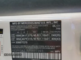 2021 Mercedes-Benz GLS with VIN 4JGFF5KE3MA497393, listed as a Copart auction lot 46513985 with 32,690 mi miles and Salvage Title. Bid and sale history available at carsss.com. Image 14.