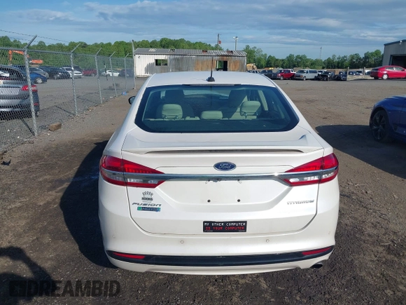 2017 Ford Fusion Titanium with VIN 3FA6P0SU6HR409854, listed as a IAAI auction lot 42143031 with 52,688 mi miles and . Bid and sale history available at DreamBid. Image 16.