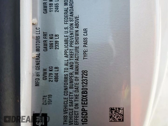 2011 Cadillac CTS Premium z VIN 1G6DP1EDXB0123728, wystawiony jako Copart lot #57966175 z przebiegiem 147 068 mil mil oraz Szkoda całkowita • Salvage title. Historia ofert i sprzedaży dostępna na DreamBid. Obrazek 13.