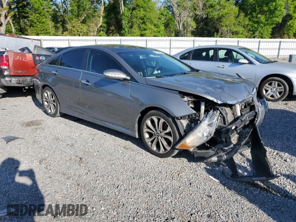 2014 Hyundai Sonata Limited with VIN 5NPEC4ABXEH813988, listed as a Copart auction lot 49189275 with 94,990 mi miles and Salvage Title. Bid and sale history available at DreamBid. Image 4.