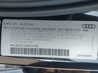 2014 Audi A6 Premium Plus with VIN WAUGFAFC7EN014764, listed as a IAAI auction lot 42261384 with 117,285 mi miles and . Bid and sale history available at DreamBid. Image 9.
