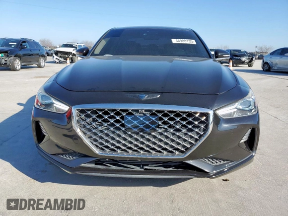 2019 Genesis G70 Advanced with VIN KMTG34LE1KU027824, listed as a Copart auction lot 46900135 with 42,325 mi miles and Salvage title. Bid and sale history available at DreamBid. Image 5.