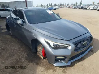 2017 Infiniti Q50 Red Sport 400 with VIN JN1FV7AP2HM850025, listed as a IAAI auction lot 41687964 with 70,334 mi miles. Bid and sale history available at carsss.com. Image 1.