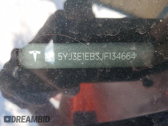2018 Tesla Model 3 Long Range Battery z VIN 5YJ3E1EB3JF134664, wystawiony jako Copart lot #57288485 z przebiegiem Nie podano mil oraz Szkoda całkowita • Salvage title. Historia ofert i sprzedaży dostępna na DreamBid. Obrazek 12.