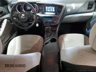 2015 Kia Optima LX with VIN KNAGM4A70F5558185, listed as a Copart auction lot 52097285 with 118,296 mi miles and Salvage Title. Bid and sale history available at DreamBid. Image 8.