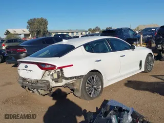 2019 Kia Stinger with VIN KNAE15LAXK6065844, listed as a IAAI auction lot 41349805 with 119,562 mi miles. Bid and sale history available at carsss.com. Image 4.