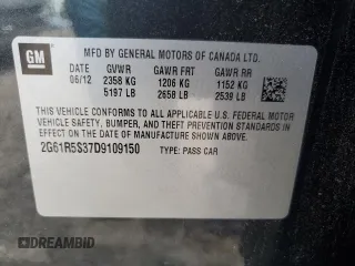 2013 Cadillac XTS Luxury with VIN 2G61R5S37D9109150, listed as a Copart auction lot 64238185 with 22,633 mi miles and Salvage title. Bid and sale history available at DreamBid. Image 13.