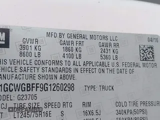 2016 Chevrolet Express Cargo Van with VIN 1GCWGBFF9G1260298, listed as a IAAI auction lot 41695976 with 375,350 mi miles. Bid and sale history available at carsss.com. Image 9.
