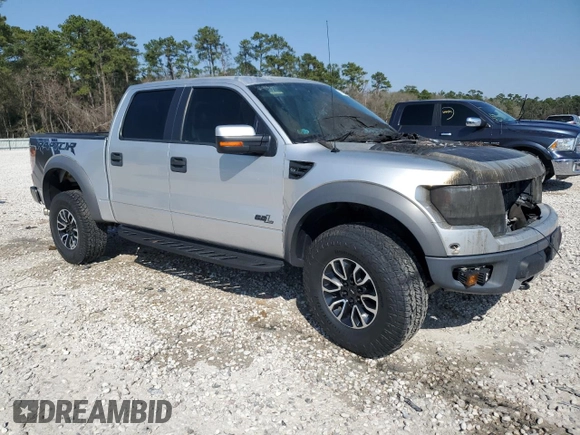 2014 Ford F-150 SVT Raptor with VIN 1FTFW1R6XEFC93674, listed as a Copart auction lot 47443025 with Not Provided miles and Salvage Title. Bid and sale history available at carsss.com. Image 4.