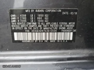 2019 Subaru Impreza Premium with VIN 4S3GKAD67K3613506, listed as a Copart auction lot 82002304 with 44,161 mi miles and Salvage Title. Bid and sale history available at carsss.com. Image 14.