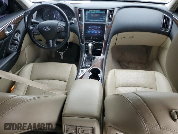 2014 Infiniti Q50 Premium with VIN JN1BV7AP4EM676758, listed as a Copart auction lot 58843275 with 138,404 mi miles and Salvage title. Bid and sale history available at DreamBid. Image 8.